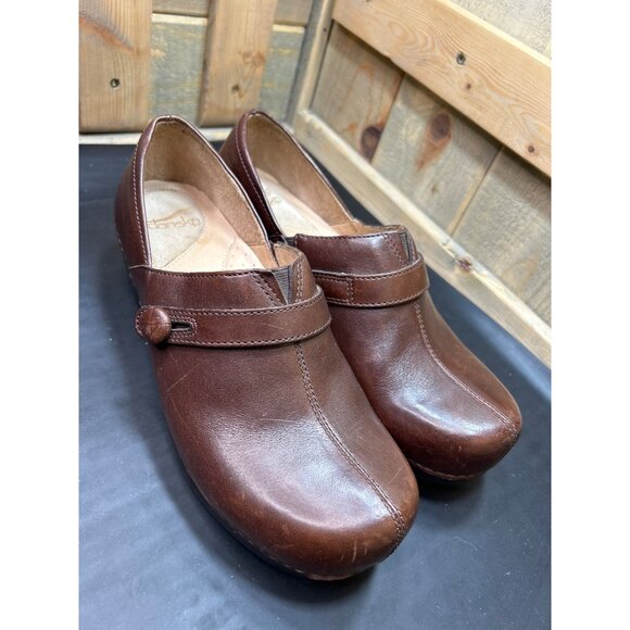 Dansko Womens Brown Leather Slip-On Clog Shoes Size 11-11.5 - Picture 2 of 8